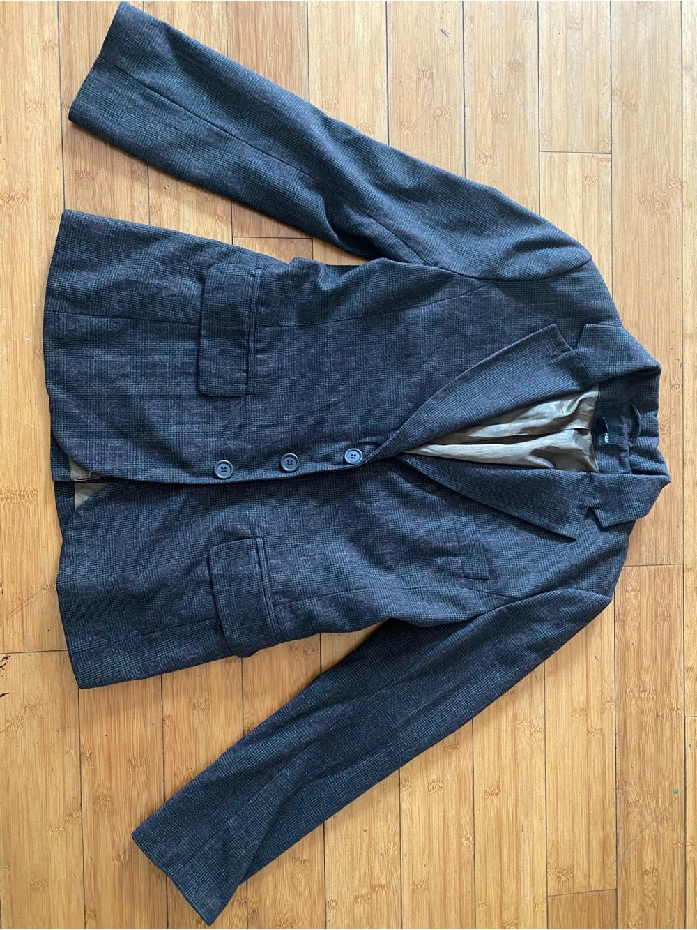 H&M Women’s Dark Gray Pea Coat - Classic Single-Breasted Jacket Pre-owned Sz 12